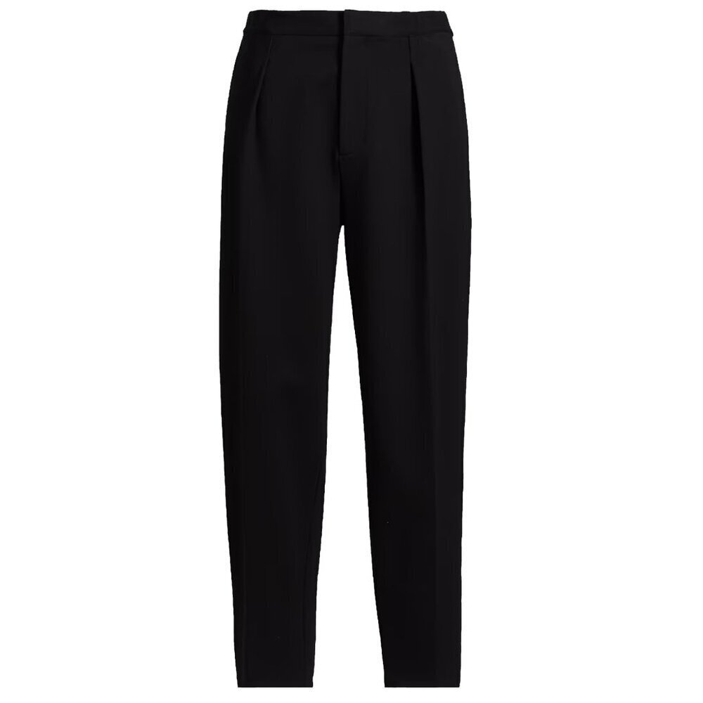 Vince Black Wool Tapered Trousers Adjustable Waist Sz 2